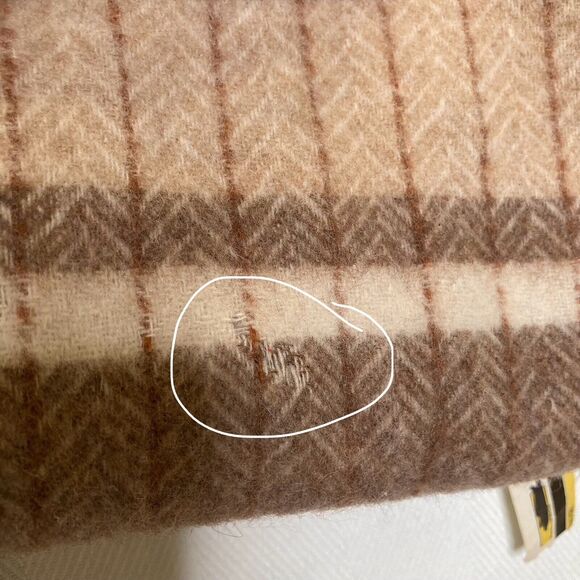 Macys NWT Vintage Wool Striped With Chevron Pattern Made In Germany Scarf Fringe - Picture 5 of 10